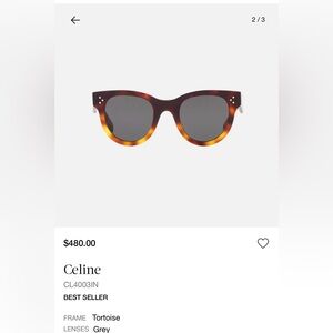Celine Tortoise Blonde Rectangle Sunglasses with Grey Lenses